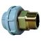 3-way coupling in PP-H/brass Serie: 550 PN10 - metric - joint sleeve - conical external thread